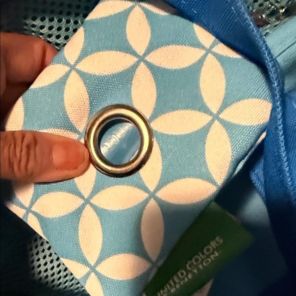 United Colors of Benetton Blue and White Patterned small dog Bag - Picture 17 of 17